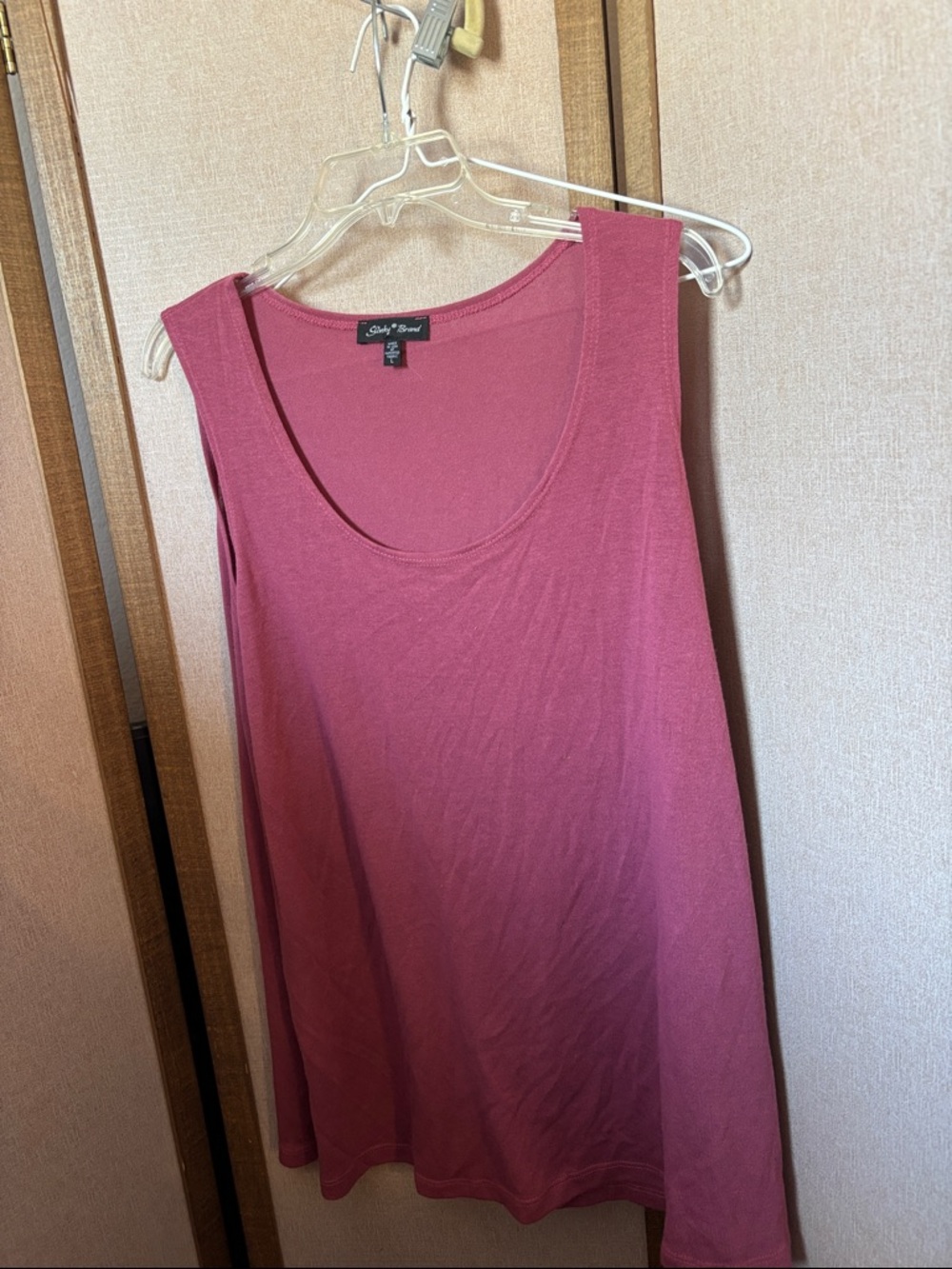 Slinky Brand Scoop Neck Tank Top in Dusty Rose